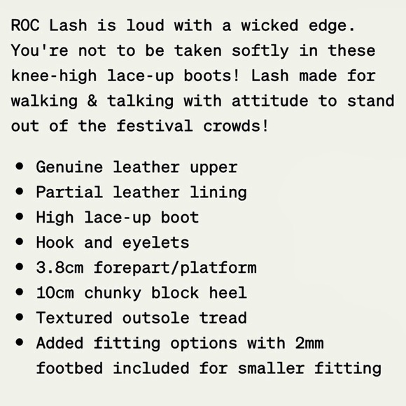 🆕ROC🖤Lash Tan/leopard platform boots! Black lace ups! Australia! size: 37 NIB! 7 - Picture 13 of 16